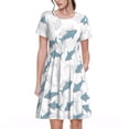 thumbnail image 1 of Balery Cute Shark Vestidos sueltos de manga corta para mujer, vestidos de verano 2025, vestidos casuales de corte A con vuelo., 1 of 6