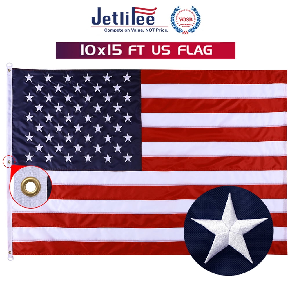 2x3 3x5 4x6 5x8 6x10 8x12 10x15 American Flag US Embroidered Stars Sewn Stripes 