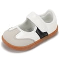 thumbnail image 7 of STQ Toddler Girl Mary Jane Shoes Girls Classic Sneakers with Hook and Loop Non Slip Barefoot Shoe for School Classic White Black Toddler Size 7, 7 of 7