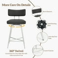 thumbnail image 5 of HomeZeer Swivel Bar Stools Set of 2, 26" Counter Height BarStool with Back, Leather Upholstered Kitchen Stools with Footrest and Metal Frame, Bar Chair for Kitchen Island, Black, 5 of 8