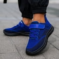 thumbnail image 4 of TOWED22 Toddler Sneakers Toddler Girls' Mesh Jogger Sneakers With Hook and Loop Strap Closure(Dark Blue,3.5), 4 of 7
