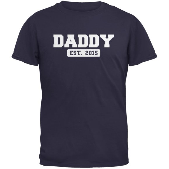 Father's Day Daddy Est. 2015 Navy Adult T-Shirt