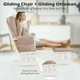 thumbnail image 5 of Gymax Glider and Ottoman Cushion Set Wood Baby Nursery Rocking Chair Pink, 5 of 10