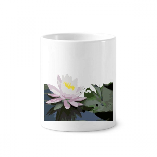 Lilium thailanensis Cepillo de dientes titular de la pluma Mug de ceramica blanca taza 350ml