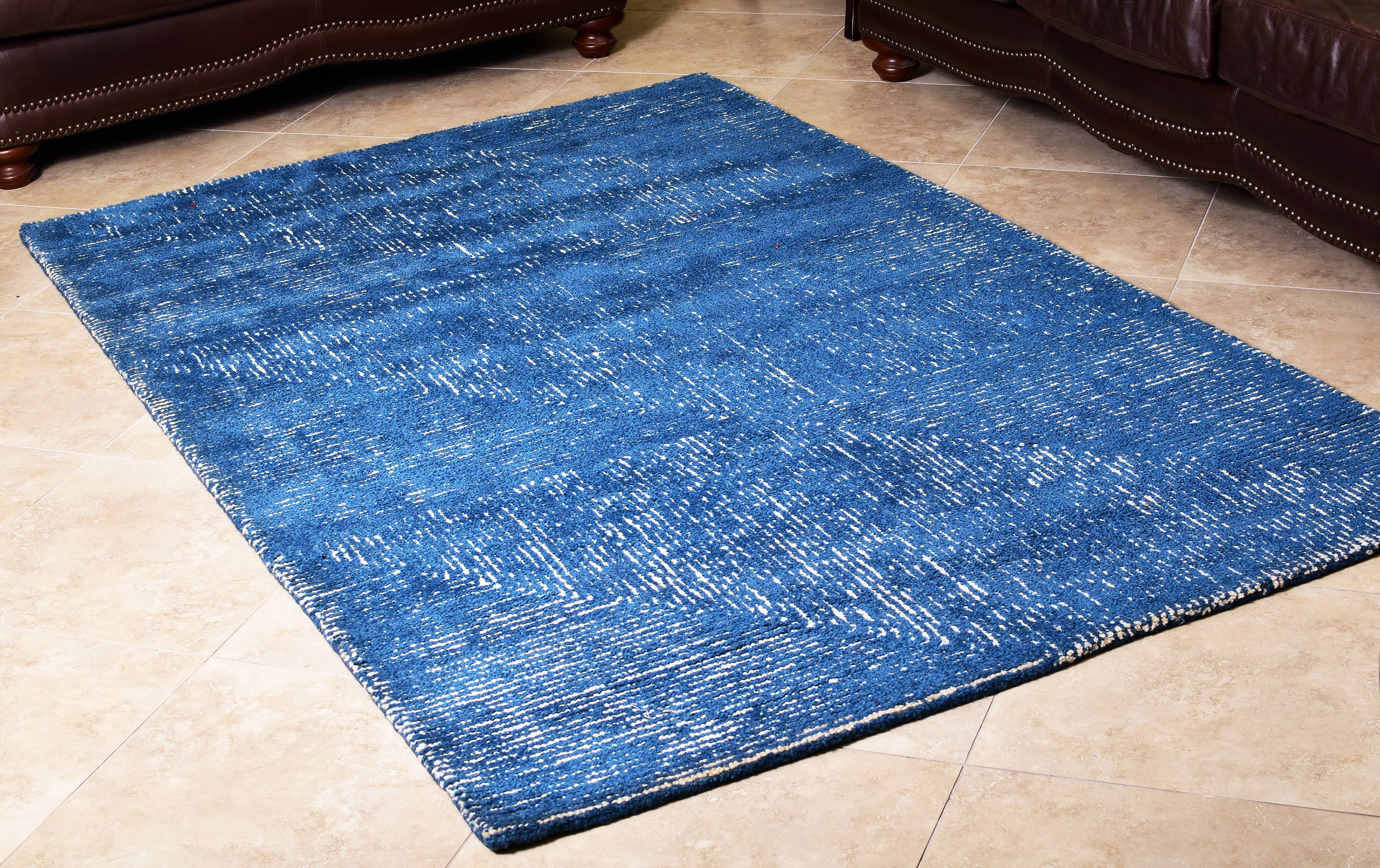 blue wool rug living room
