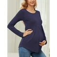 thumbnail image 5 of Yawrut Ladies Maternity ruffled Pleated Stretch Slim Comfortable long sleeve top, 5 of 6