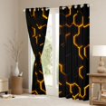 thumbnail image 3 of jejeloiu Abstract Hexagon Honeycomb Curtains Pack of 2 (42x84 Each),Yellow Black Curtains Blackout For Kids, 3 of 6