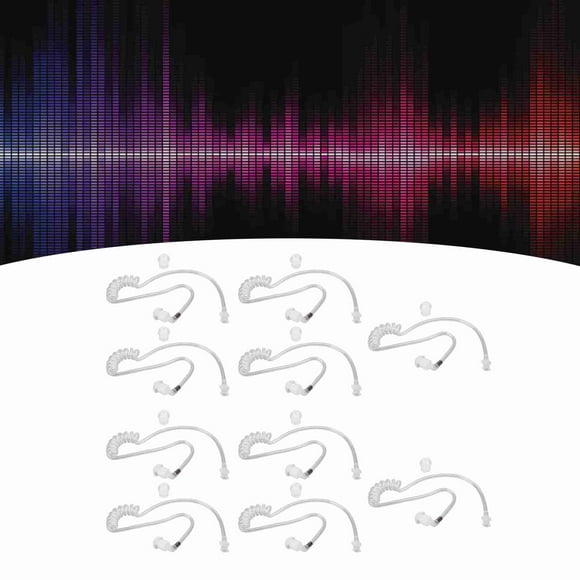 Earpiece Acoustic Tube, Clear Strong Comfortable Replacement Detachable Radio Earpiece Accessories for Two Way Radio Headphones 2 Pack,10 Pack