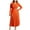Womens Dresses Clearance Orange, variant on BSDJILFG Fall Evening Dresses for Women Long Sleeve Elegant Sexy V-Neck Swing Flowy Knee Length Midi Dresses