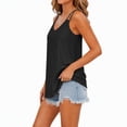 thumbnail image 3 of 2 Packs Tank Tops for Women Sleeveless Summer Tops V-Neck Double Spaghetti Strap Eyelet Casual Camisole Shirts for Daily, 3 of 8