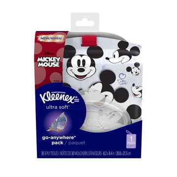 (3 pack) Kleenex Ultra Soft Go Anywhere Pack Facial Tissues, 30 Tissues per Pack