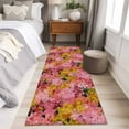 thumbnail image 4 of Cherry Blossom 2'x6' Runner Rugs for Hallway Kitchen Bedside Non Slip Washable, Pink Yellow Flowers Oil Painting Art Entryway Rug Runners with Rubber Backing, Long Carpet Runner for Laundry Room, 4 of 8