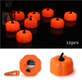 thumbnail image 2 of Vela De Té De Calabaza, Vela Electrónica Multiusos, Luz Parpadeante De Calabaza Alimentada Por Batería Para Decoración De Fiestas En El Hogar12 Uds Vogacara HA014666-00, 2 of 7