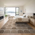 thumbnail image 3 of ODIKA 9'x12' Warm Earth Tones Geometric Arches Washable Area Rug Modern Arch Pattern with Classic Elegance for Master Suite, California King, Under Bed, Non-Shedding, Easy Care, 3 of 7