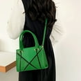 thumbnail image 5 of Women's shoulder bag retro classic purse PU leather clutch bag with zipper-green, 5 of 5