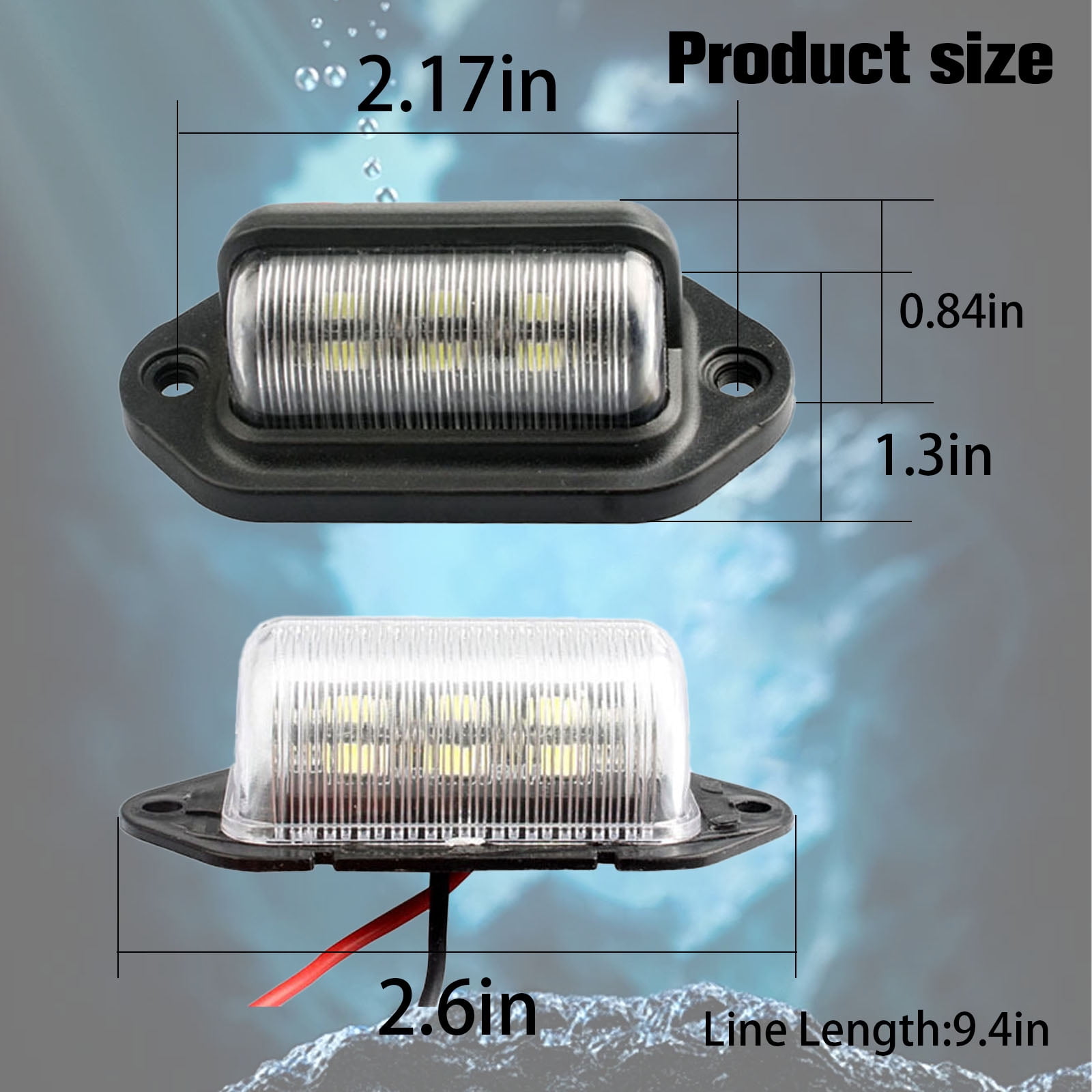2 pcs LED License Plate Lights Convenience Courtesy LED Light Waterproof 12v 24vDC for Truck Trailer Van Auto RV Boats Step Courtesy Dome Cargo Under Hood Light