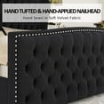 thumbnail image 6 of PLAUIN King Bed Frame with Velvet Upholstered Wingback Headboard, Button Tufted, Black, 6 of 7
