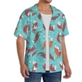 thumbnail image 2 of Fotbe Sea Otters Family In Blue Water Camisa Estampada de Manga Corta para Hombre, Casual de Verano, Estilo Playero, Sin Arrugas-XX-Large, 2 of 5