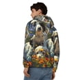 thumbnail image 4 of Honeii Sunflower Field Spotted Dog Print Hoodies for Men, Pullover & Full Zip, Breathable Zip up Hoodie, Sweatshirt-Large, 4 of 5