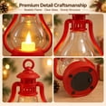 thumbnail image 7 of Vintage Christmas LED Lantern, Red Hurricane Lamp with Flickering Flameless Candle, Battery Operated Tabletop & Hanging Light for Indoor Christmas Holiday Decor, 7 of 7