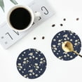 thumbnail image 3 of Bingfone Vintage Daisies Flowers Leather Drinks Coasters with Set of 6,Suitable for Home Kitchen,Coffee Cup Coasters Home Gift, 3 of 7
