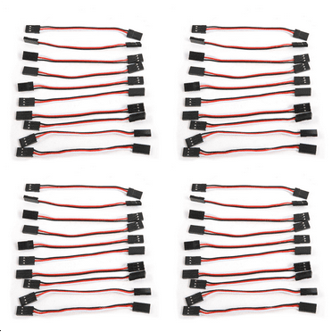 40Pcs 10cm Servo Extension Lead Wire Cable MALE to MALE