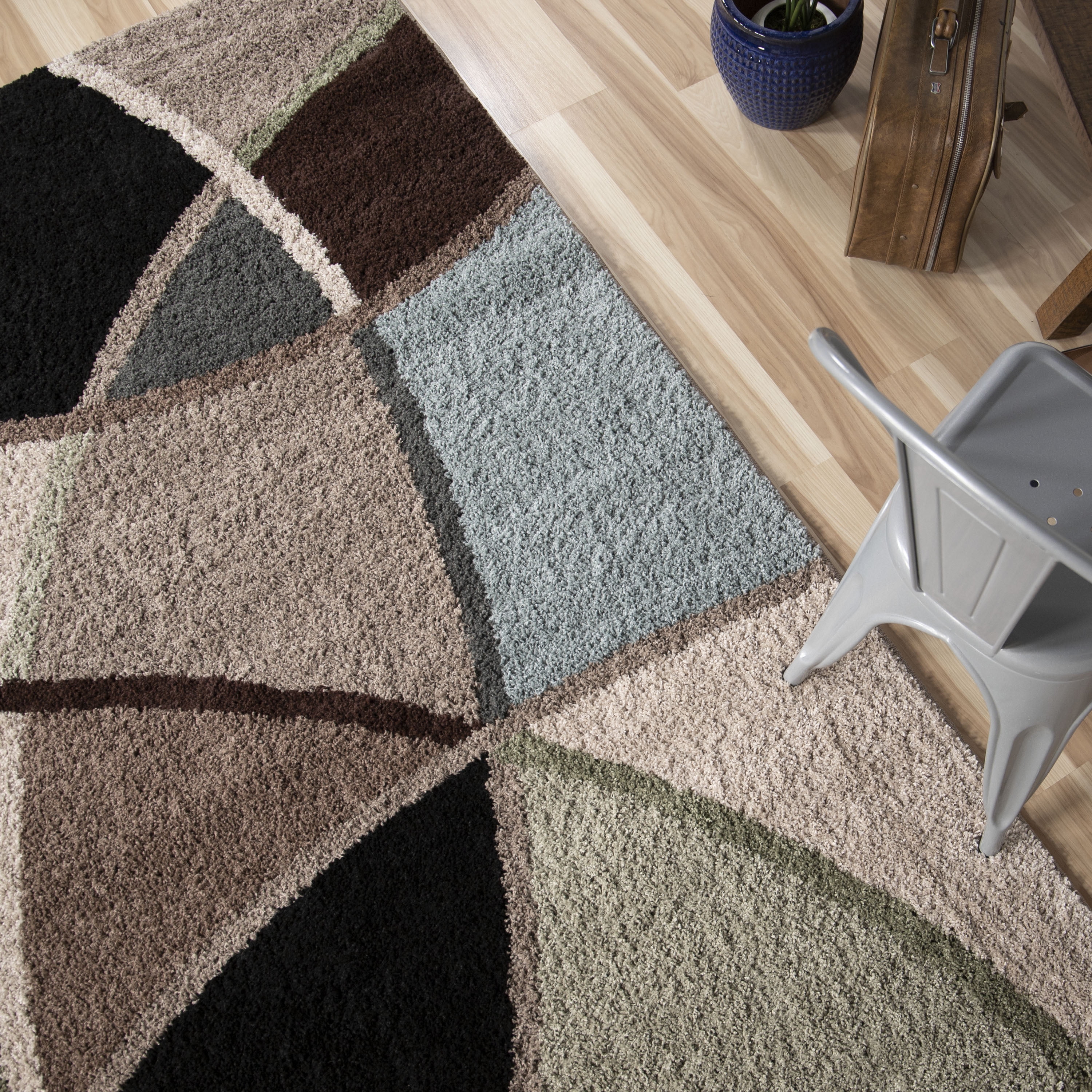 Shag Area Rug Home Dynamix and Nicole Miller/’s Synergy Quill Cozy Area Rug| Contemporary Style 20x31 Cozy Area Rug| Contemporary Style 20x31 S1000-198 Plush Soft Beige and White| Durable
