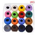 thumbnail image 1 of 2 Pieces 16 Colors Crochet Cotton Yarn Balls Cross Stitch Needlepoint Hand Embroidery Knitting Threads, 1 of 10
