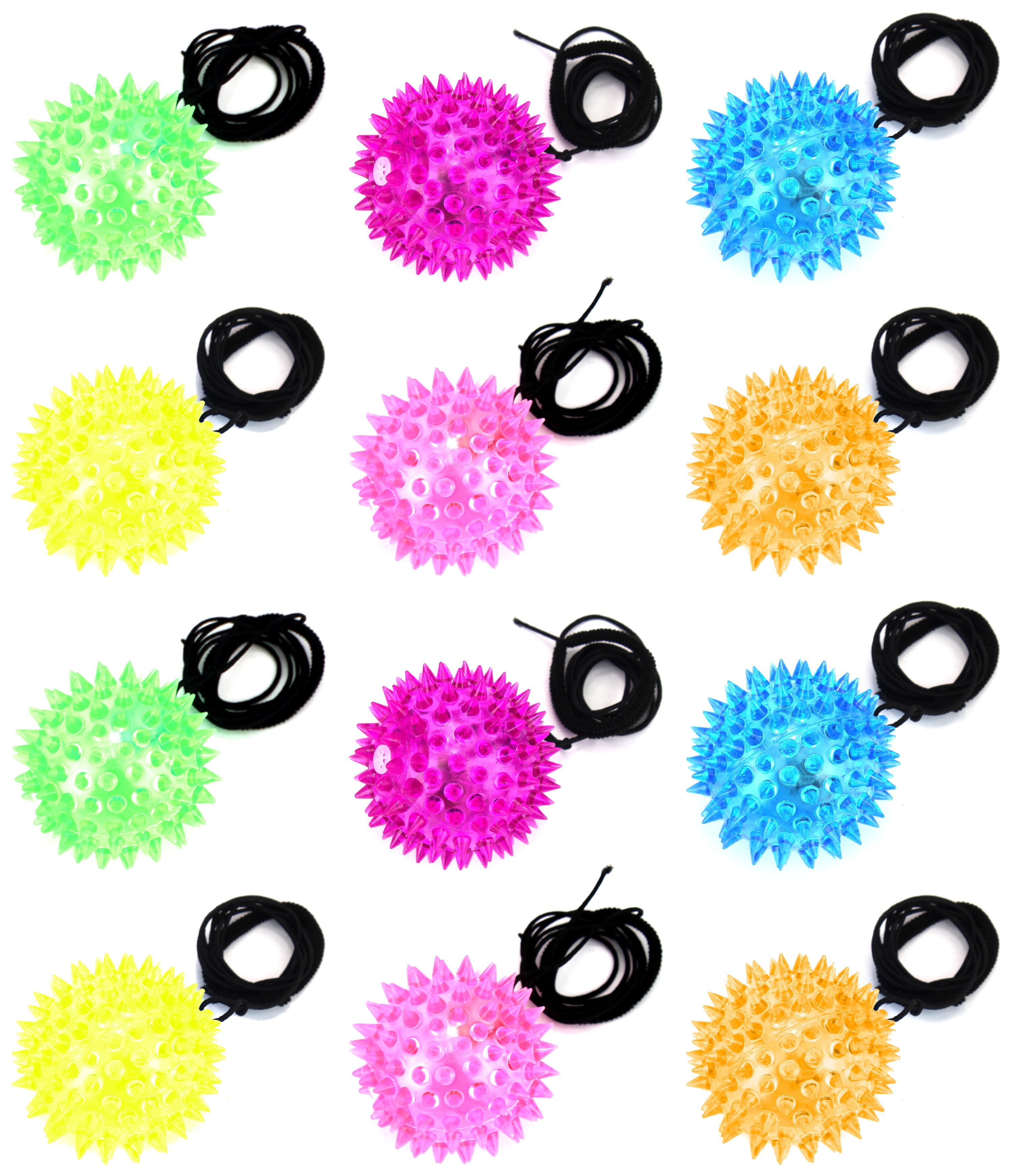 Set of 12 VT Flashing LED Light Up Multi Color Party Favor Squishy Toy