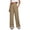A Khaki, variant on Trousers for Women Women Solid Color With Elastic Waist Casual Clothes Pockets Full Length Pants Black L