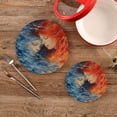thumbnail image 2 of Coolnut 2Pcs Fire Ice Face Pot Holders, Round Cotton Thread Weave Trivets Pot Holders Set for Pot, Bowl, Hot Dishes, Plates, Coasters Home Decor Gifts, 2 of 7
