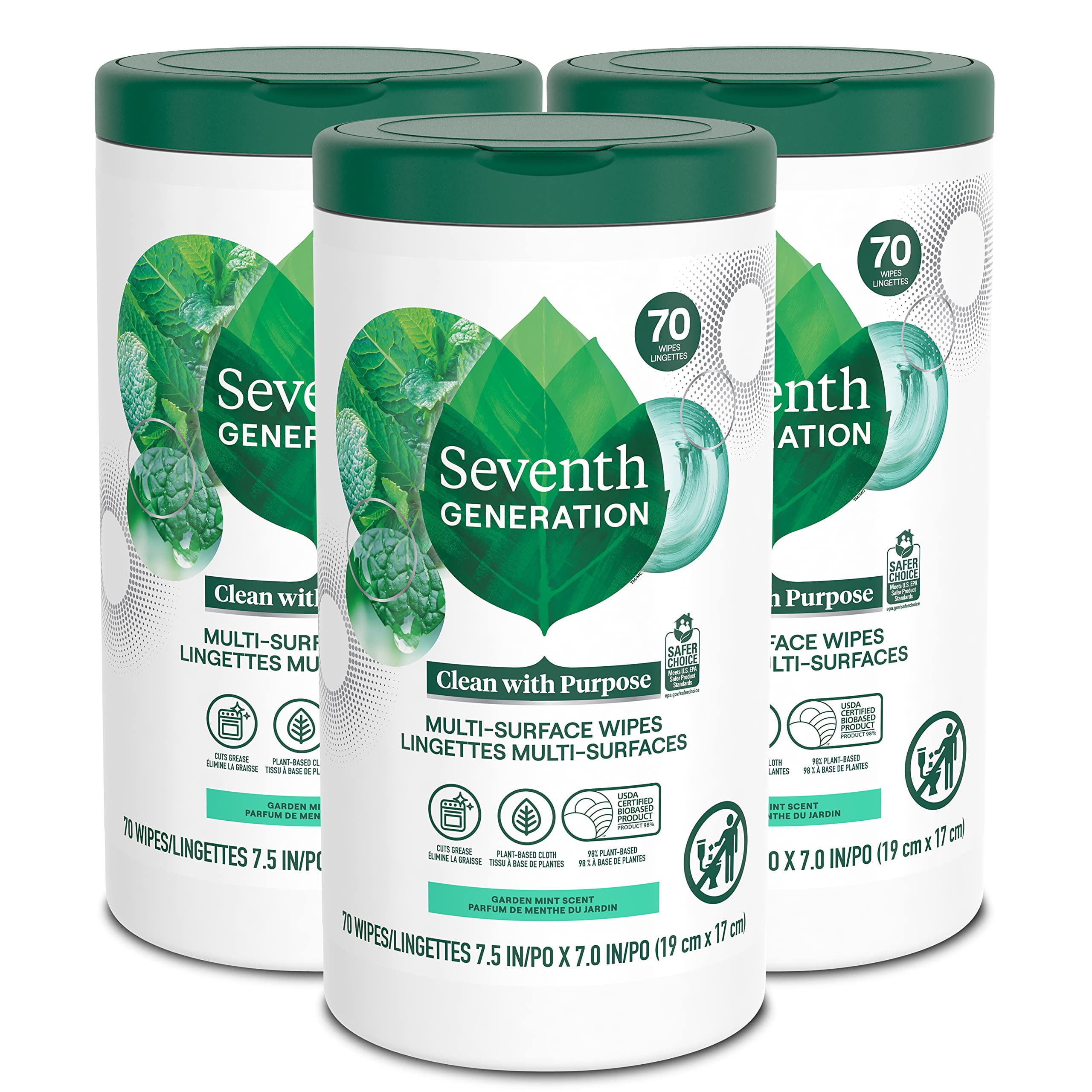 【7袋set】❣️新品未開封❣️炭クレンズ生酵素★今がオススメバーゲンSALE★ Seventh Generation Multi Surface All Purpose Wipes, 70 ct, Lemon