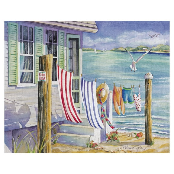 Masterpiece Art Gallery Windblown Beach House by Kathleen Denis Canvas Art Print 22" x 28"