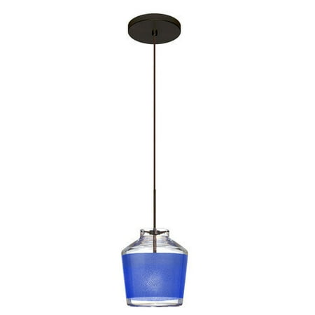 

1XT-PIC6CR-LED-SN-Besa Lighting-Pica 6-One Light Cord Pendant with Flat Canopy-8.7 Inches Wide by 6.6 Inches High Satin Nickel Creme Sand