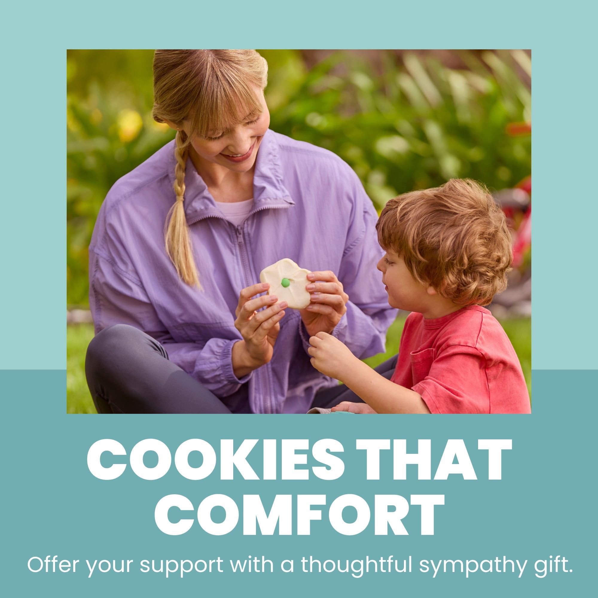 Cheryl's Cookies® Sympathy Gift Cookie Tower, with 34 Chocolate Chip, Oatmeal Raisin, Sugar & Buttercream Frosted Cookies, Individually Wrapped, Gift for Loved Ones, Condolences, Sorry for Loss