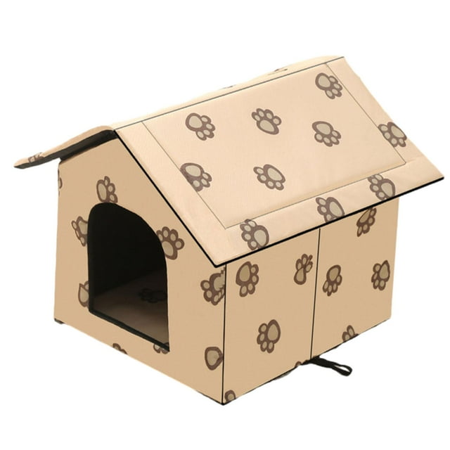 DOLITY Niche pour Chats d'Extérieur Chaude et Isolée, Chenil Portable pour Petit Chien, Grotte pour Jaune m