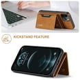 thumbnail image 4 of Wallet Case for iPhone 14, DG.MING Premium Leather Phone Case Back Cover Magnetic Detachable with Trifold Wallet Card Holder Pocket for iPhone 14 6.1 inch (Brown), 4 of 5