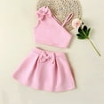 thumbnail image 2 of Kids Toddler Baby Girls Spring Summer Sling Shoulder Suspenders Top Bow Tie Skirts Outfits Clothes, 2 of 7