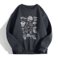thumbnail image 2 of Mujer Vintage Divertido Suelto Manga Larga Cuello Redondo Shift Impreso Sudadera Divertida Blusa Con Estampado De Plantas Pompotops  gfhjh19090, 2 of 8