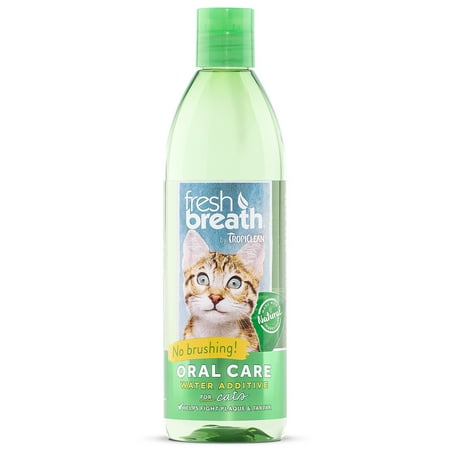 UPC: 0645095001152 | TropiClean Fresh Breath Oral Care Water Additive for Cats  16oz –