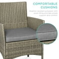 thumbnail image 5 of Best Choice Products 3-Piece Outdoor Wicker Conversation Patio Bistro Set, w/ 2 Chairs, Table - Taupe/Cement Gray, 5 of 8