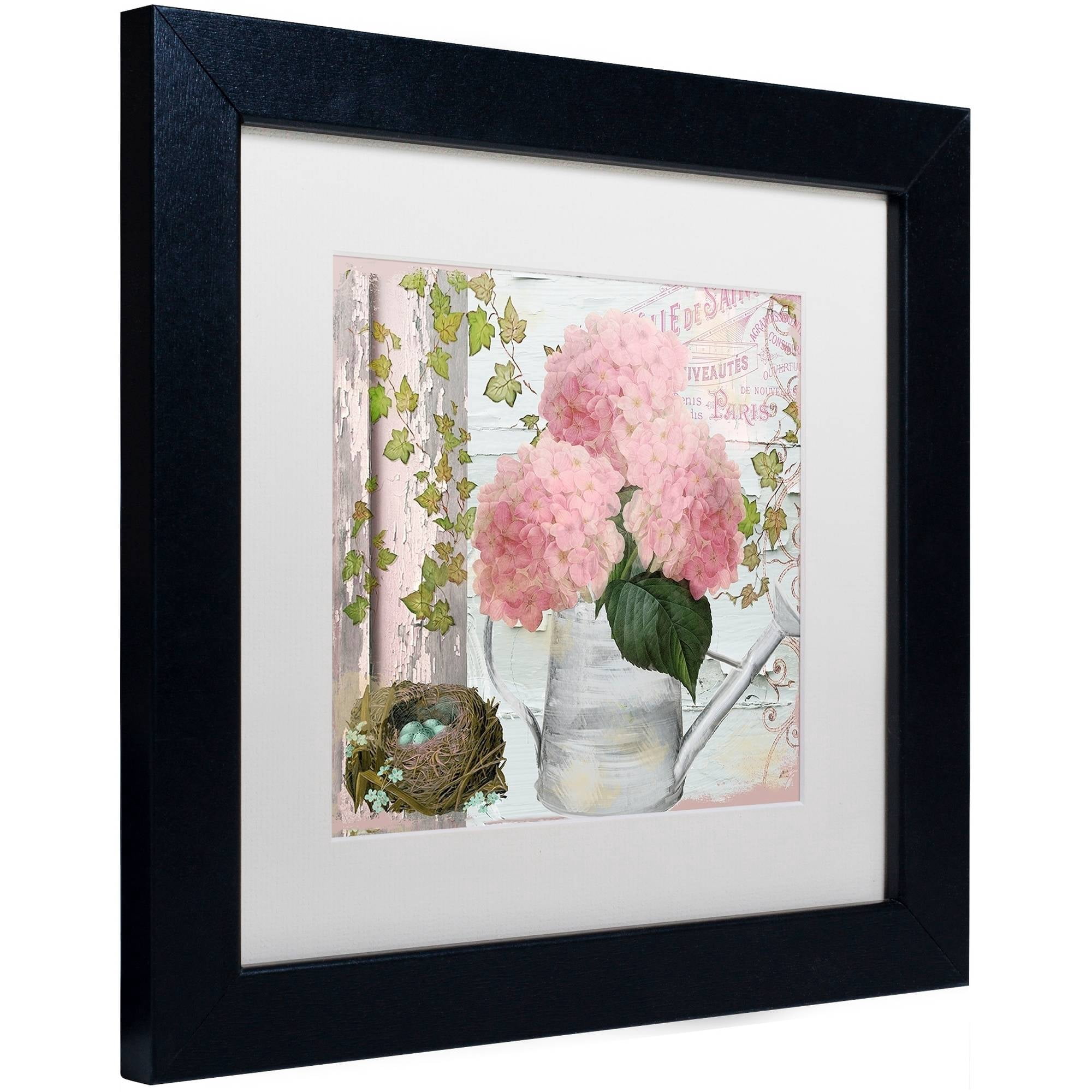 Trademark Fine Art "Chalet d'Ete Hydrangea" Canvas Art by Color Bakery White Matte, Black Frame