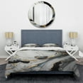 thumbnail image 3 of Designart "Gold and Alabaster Geode Marble III" Abstract Marble Bedding Covert Set - Modern White Abstract Bed Set With 2 Shams, 3 of 6
