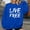 Blue-7, variant on Live Free Sweatshirts for Women Freedom Letter Print Classic Fit Pullover Long Sleeve Crew Neck Lightweight Tops