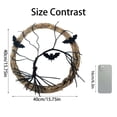 thumbnail image 3 of 16 inch Halloween Decorations Wreath with LED Lights, Light Up Spooky Garland for Front Door Wall Decor, Festive Seasonal Hanging Ornament for Home Party, 3 of 4