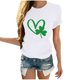 thumbnail image 2 of Puntoco Liquidación de camisetas cortas para mujer Camiseta de manga corta con cuello redondo y estampado informal a la moda para mujer, 2 of 5
