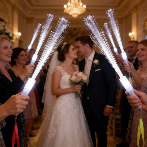 48-Pack LED Light Up Glow Sticks, Fiber Optic Party Favors with 3 Modes for Wedding Birthday Events