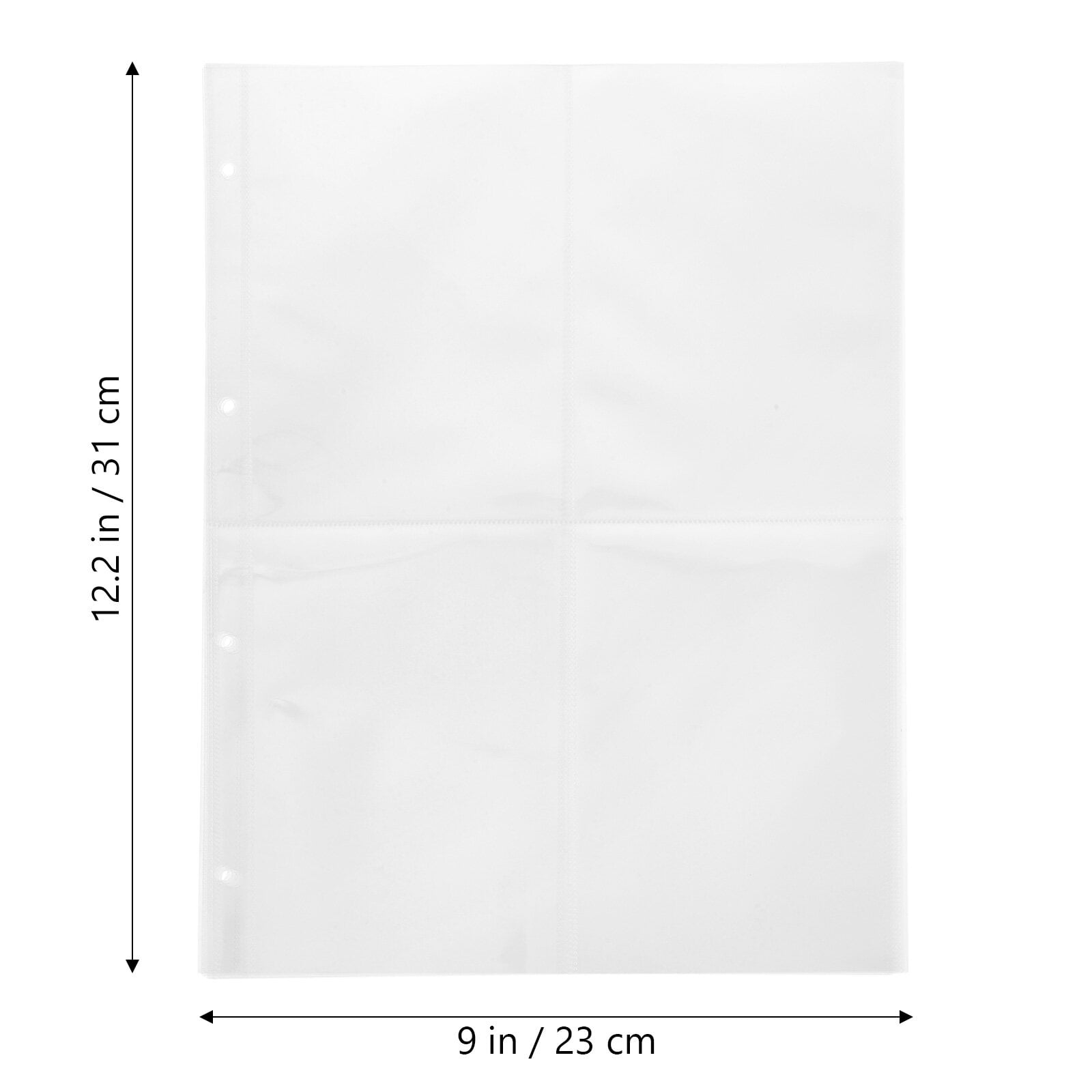 60pcs Folder Binder Pages Clear Photo Album Refill Pages Protective