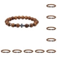 thumbnail image 1 of Pulseras de obsidiana Qarigey con cuentas de piedra natural turquesa Tipo 8 10Conjunto, 1 of 6