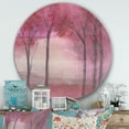 thumbnail image 3 of Designart 'forêt Rose' Art Mural Cercle en Métal Style Ferme, 3 of 3